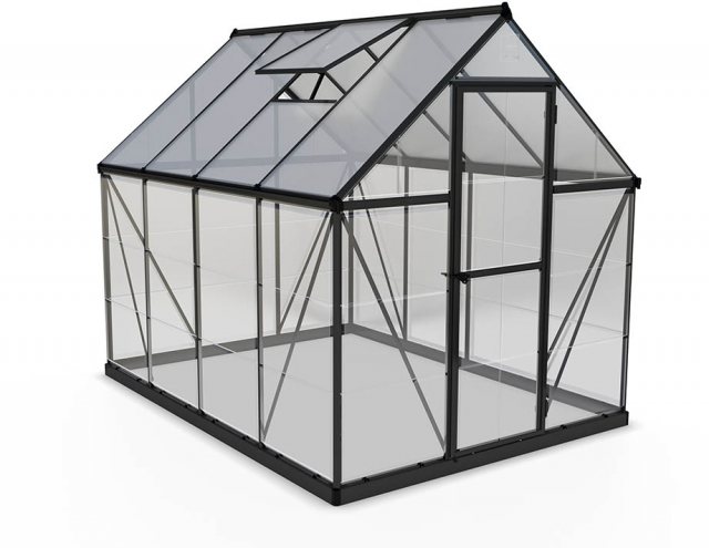 6 x 8 Palram Hybrid Greenhouse in Grey - isolated view