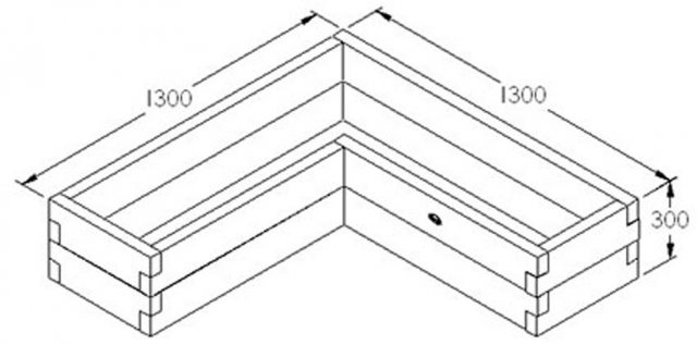 Forest Caledonian Corner Raised Bed  - Dimensions