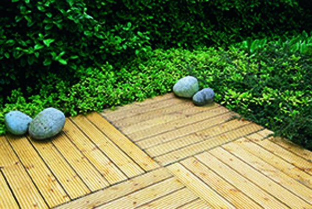 Forest Patio Deck Tile 90x90cm - Pack of 4 - in situ
