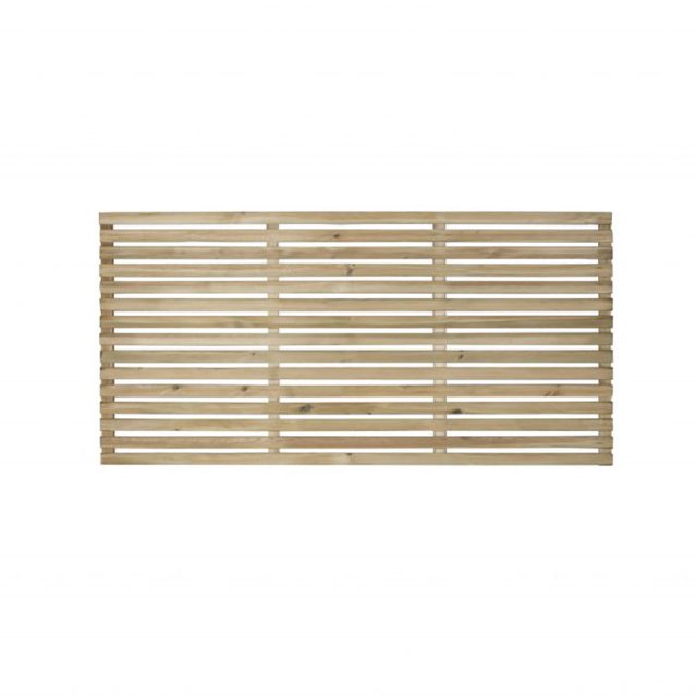 isolated front view of the 3ft High Forest Contemporary Slatted Fence Panel - Pressure Treated