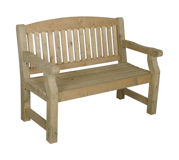 4ft Forest Harvington Bench - Pressure Treated - isolated and angled