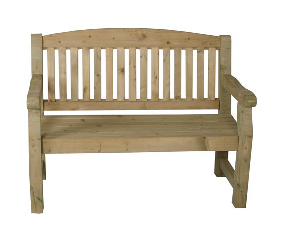 4ft Forest Harvington Bench - Pressure Treated - isolated showing front width