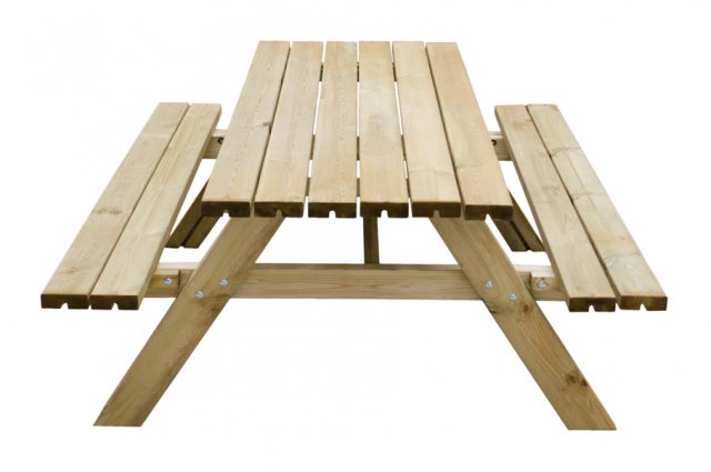 6ft Forest Rectangular Picnic Table - Pressure Treated - isolated and side elevation