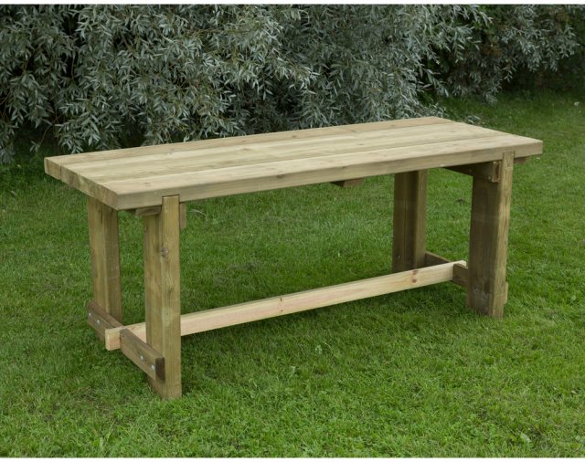 6ft Forest Refectory Table - Pressure Treated - insitu without accessories