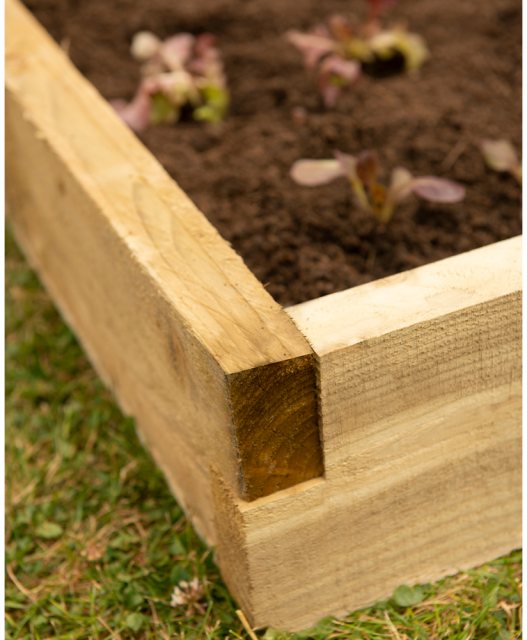 3x3 Forest Caledonian Small Raised Bed - Pressure Treated - aerial close up