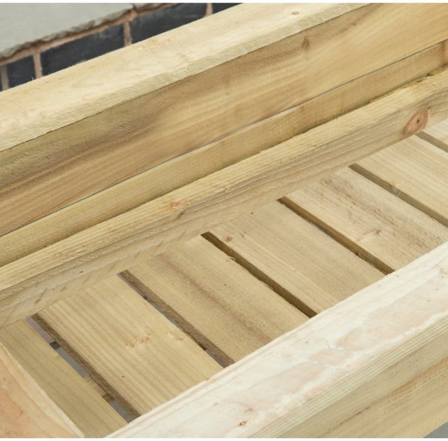 4x2 Forest Grow Bag Tray Container - Pressure Treated - close of of inside this raised planter