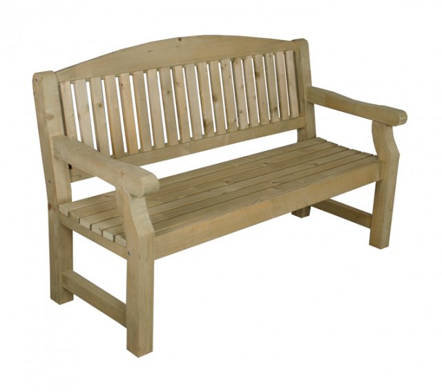 5ft Forest Harvington Bench - Pressure Treated - isolated and angled
