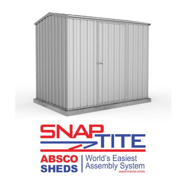 7x5 Mercia Absco Premier Metal Shed in Zinc - world's easiest assembly system