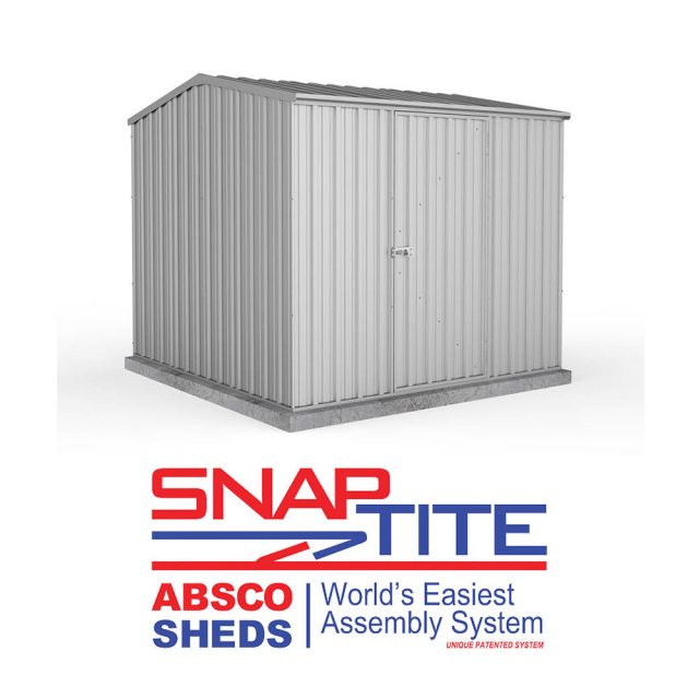 7x7 Mercia Absco Premier Metal Shed in Zinc - world's easiest assembly system