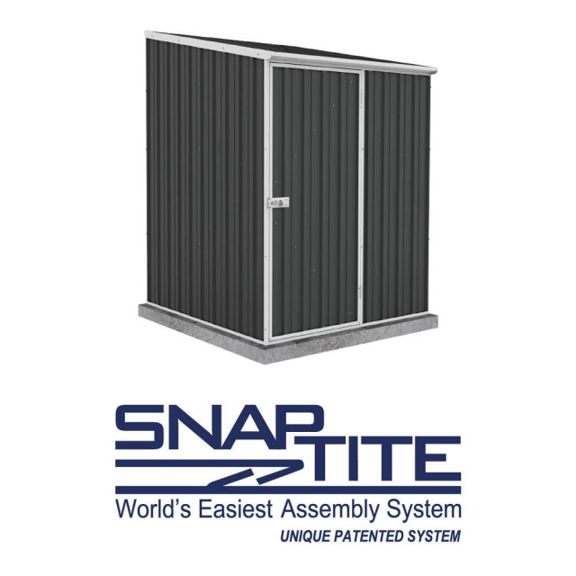 5x5 Mercia Absco Space Saver Pent Metal Shed in Monument - world's easiest assembly system