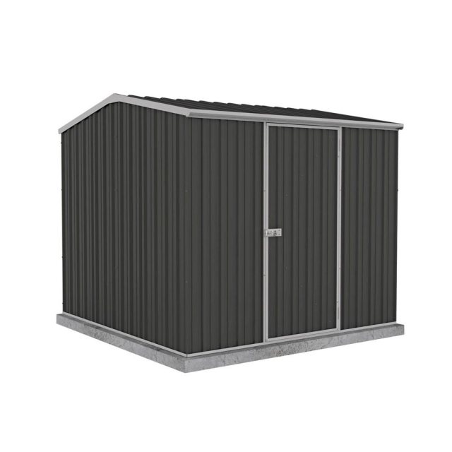 7x7 Mercia Absco Premier Shed in Monument - isolated with single door closed