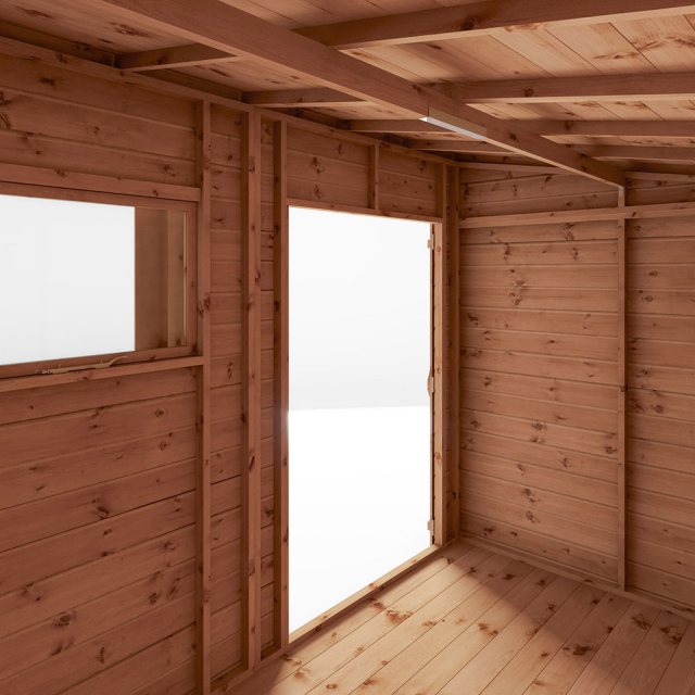 10 x 6 Mercia Premium Shiplap T&G Pent Shed - close up of robust framing