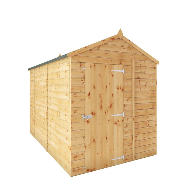 10x6 Mercia Shiplap Apex & Reverse Apex Shed - apex style isolated with doors closed