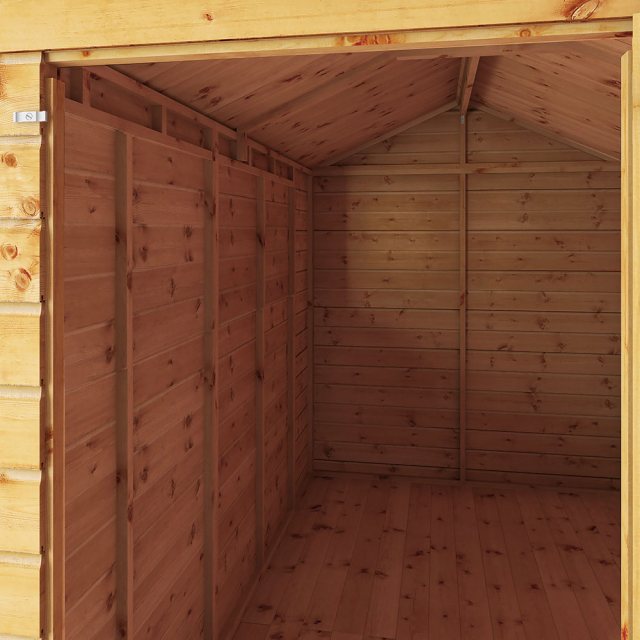 10x6 Mercia Shiplap Apex & Reverse Apex Shed - close up of robust framing