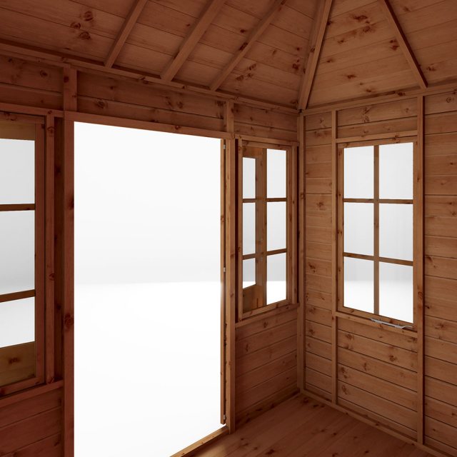8 x 6 (2.46m x 1.87m) Mercia Clover Summerhouse - Internal Door View