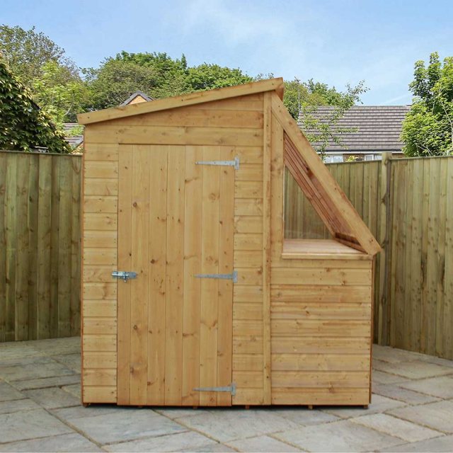 8x6 Mercia Wooden Potting Shed - front width with door closed