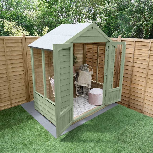 6 x 4 Forest Oakley Summerhouse - Pressure Treated - painted and decorated inside