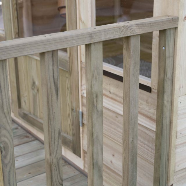 6x6 Forest Oakley Summerhouse with Veranda - Pressure Treated - close up of verandah