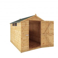 8x6 Mercia Shiplap Apex Security Shed - Without Background, Door Open